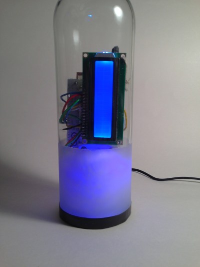 The end result:  a wine bottle as a “button” 